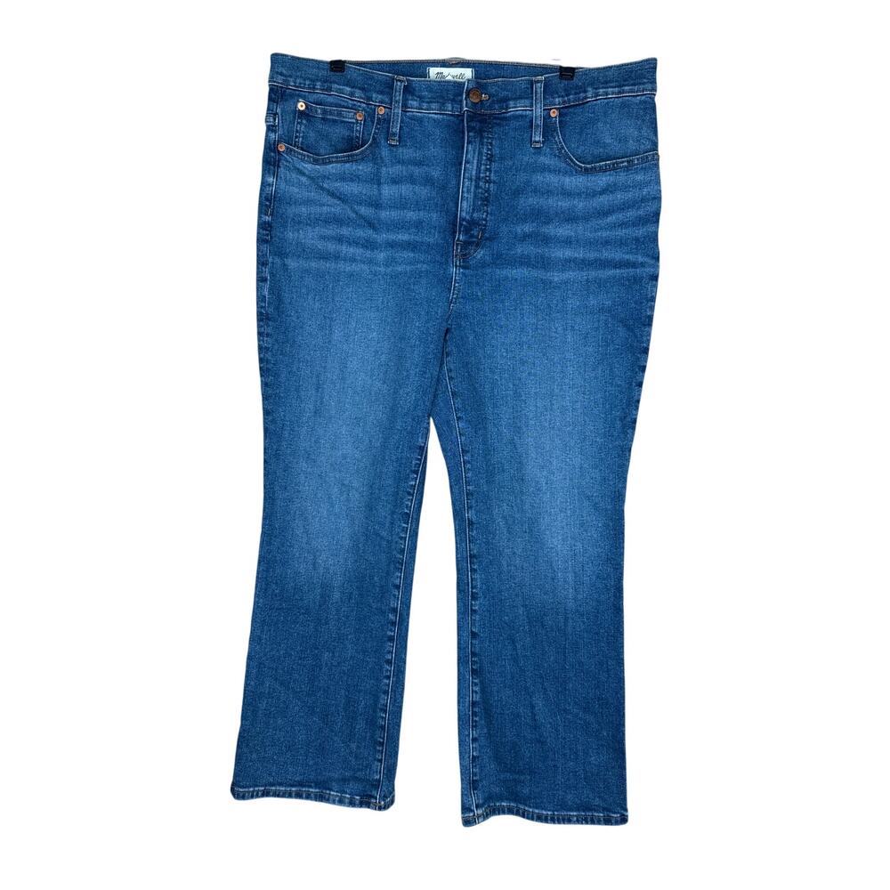 Madewell Cali Demi Boot High Rise Raw Hem Stretch Jeans Blue Size 33